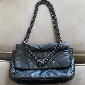 Badgley Mischka Black Quilted Shoulder Bag